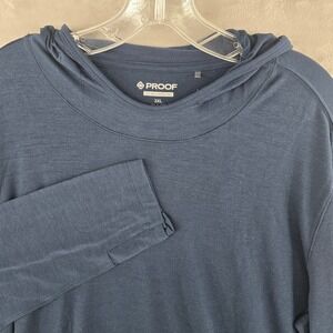 HUCKBERRY Proof Mens 2XL 72-Hour Merino Hoodie Navy Long Sleeve Performance Tee